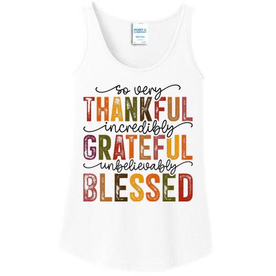 Thankful Grateful Blessed Ladies Essential Tank