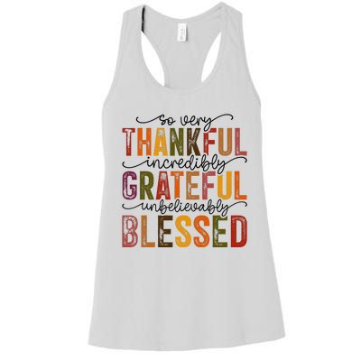 Thankful Grateful Blessed Women's Racerback Tank