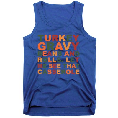 Turkey Gravy Beans And Rolls Cute Thanksgiving Day Festival Gift Tank Top