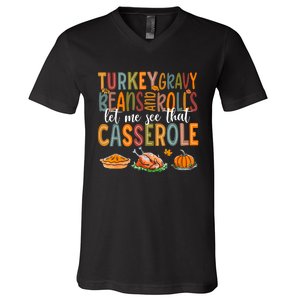 Turkey Gravy Beans And Rolls Let Me See That Casserole Funny V-Neck T-Shirt