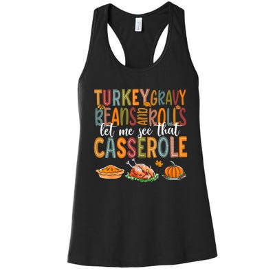 Turkey Gravy Beans And Rolls Let Me See That Casserole Funny Women's Racerback Tank