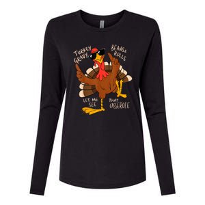 Turkey Gravy Beans And Rolls Casserole Funny Thanksgiving Womens Cotton Relaxed Long Sleeve T-Shirt