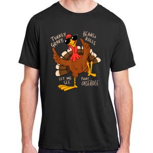 Turkey Gravy Beans And Rolls Casserole Funny Thanksgiving Adult ChromaSoft Performance T-Shirt