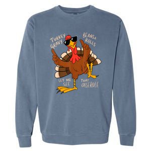 Turkey Gravy Beans And Rolls Casserole Funny Thanksgiving Garment-Dyed Sweatshirt