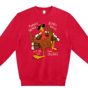 Turkey Gravy Beans And Rolls Casserole Funny Thanksgiving Premium Crewneck Sweatshirt