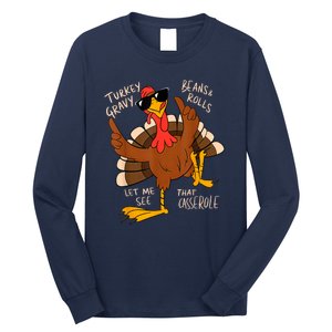 Turkey Gravy Beans And Rolls Casserole Funny Thanksgiving Long Sleeve Shirt