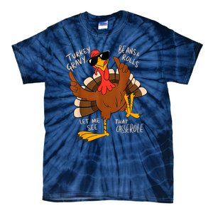 Turkey Gravy Beans And Rolls Casserole Funny Thanksgiving Tie-Dye T-Shirt