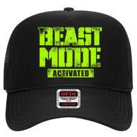 Trendy Graphic Beast Mode Activated High Crown Mesh Back Trucker Hat