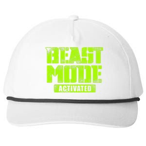 Trendy Graphic Beast Mode Activated Snapback Five-Panel Rope Hat