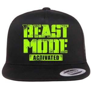 Trendy Graphic Beast Mode Activated Flat Bill Trucker Hat