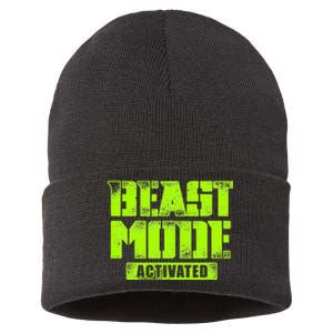 Trendy Graphic Beast Mode Activated Sustainable Knit Beanie