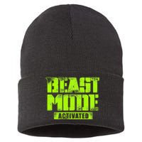 Trendy Graphic Beast Mode Activated Sustainable Knit Beanie