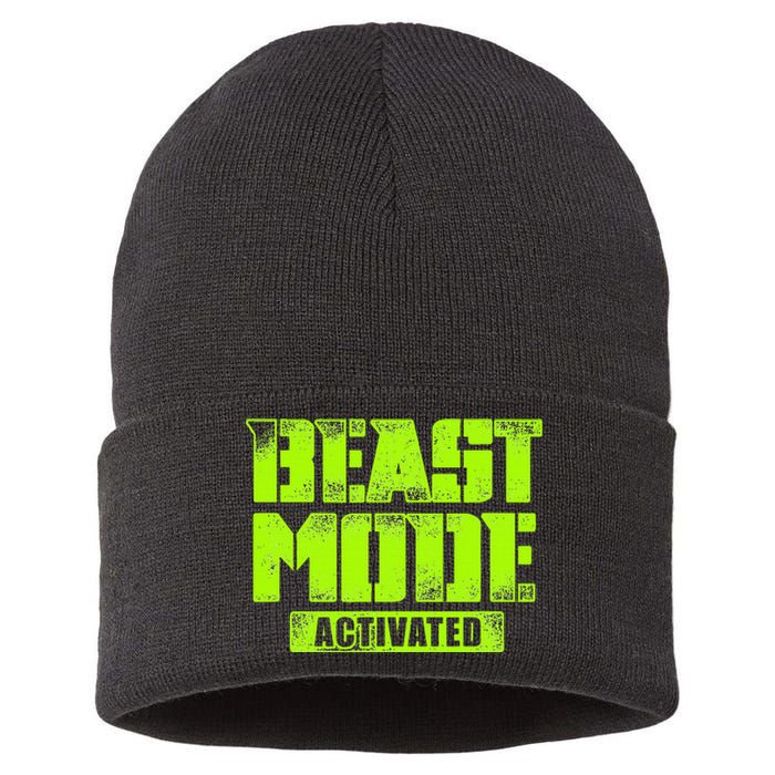 Trendy Graphic Beast Mode Activated Sustainable Knit Beanie