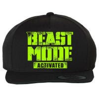 Trendy Graphic Beast Mode Activated Wool Snapback Cap