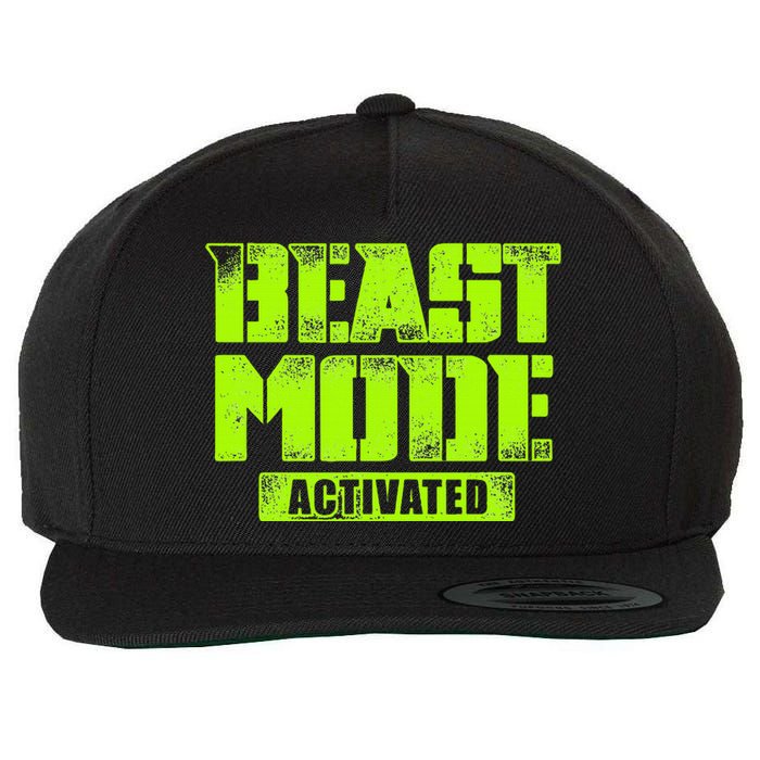 Trendy Graphic Beast Mode Activated Wool Snapback Cap