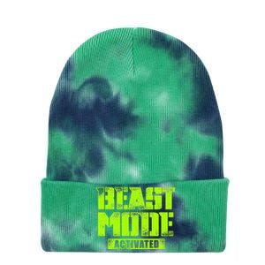 Trendy Graphic Beast Mode Activated Tie Dye 12in Knit Beanie