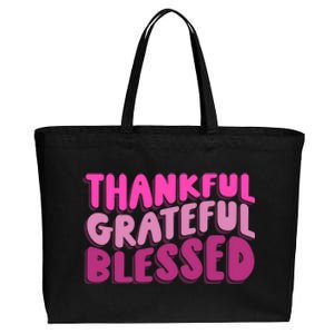 Thankful Grateful Blessed Cool Gift Cotton Canvas Jumbo Tote