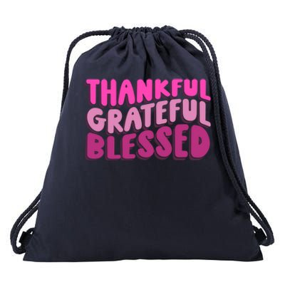 Thankful Grateful Blessed Cool Gift Drawstring Bag