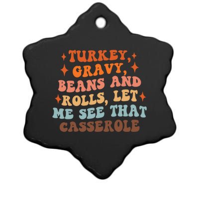 Turkey Gravy Beans And Rolls Funny Autumn Thanksgiving Cute Gift Ceramic Star Ornament