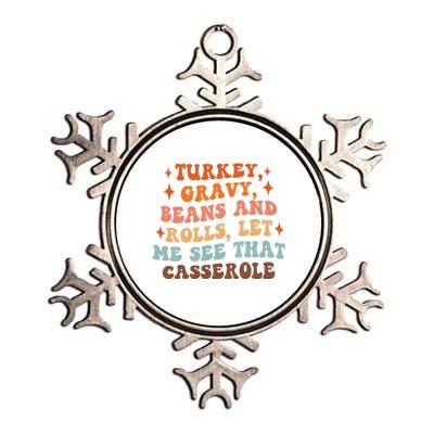 Turkey Gravy Beans And Rolls Funny Autumn Thanksgiving Cute Gift Metallic Star Ornament