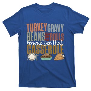 Turkey Gravy Beans Rolls Casserole Retro Thanksgiving Autumn Gift T-Shirt