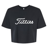 Titties Golf Bachelor Party Funny Golfing Gift Parody Bella+Canvas Jersey Crop Tee