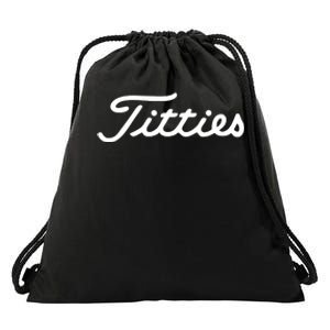 Titties Golf Bachelor Party Funny Golfing Gift Parody Drawstring Bag