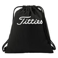 Titties Golf Bachelor Party Funny Golfing Gift Parody Drawstring Bag