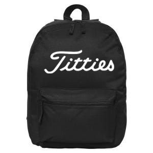 Titties Golf Bachelor Party Funny Golfing Gift Parody 16 in Basic Backpack