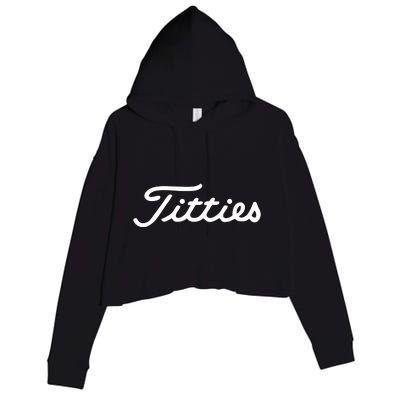 Titties Golf Bachelor Party Funny Golfing Gift Parody Crop Fleece Hoodie