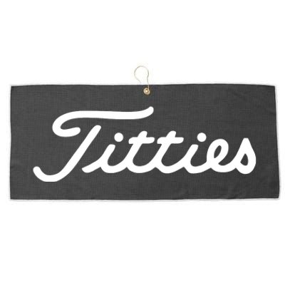 Titties Golf Bachelor Party Funny Golfing Gift Parody Large Microfiber Waffle Golf Towel