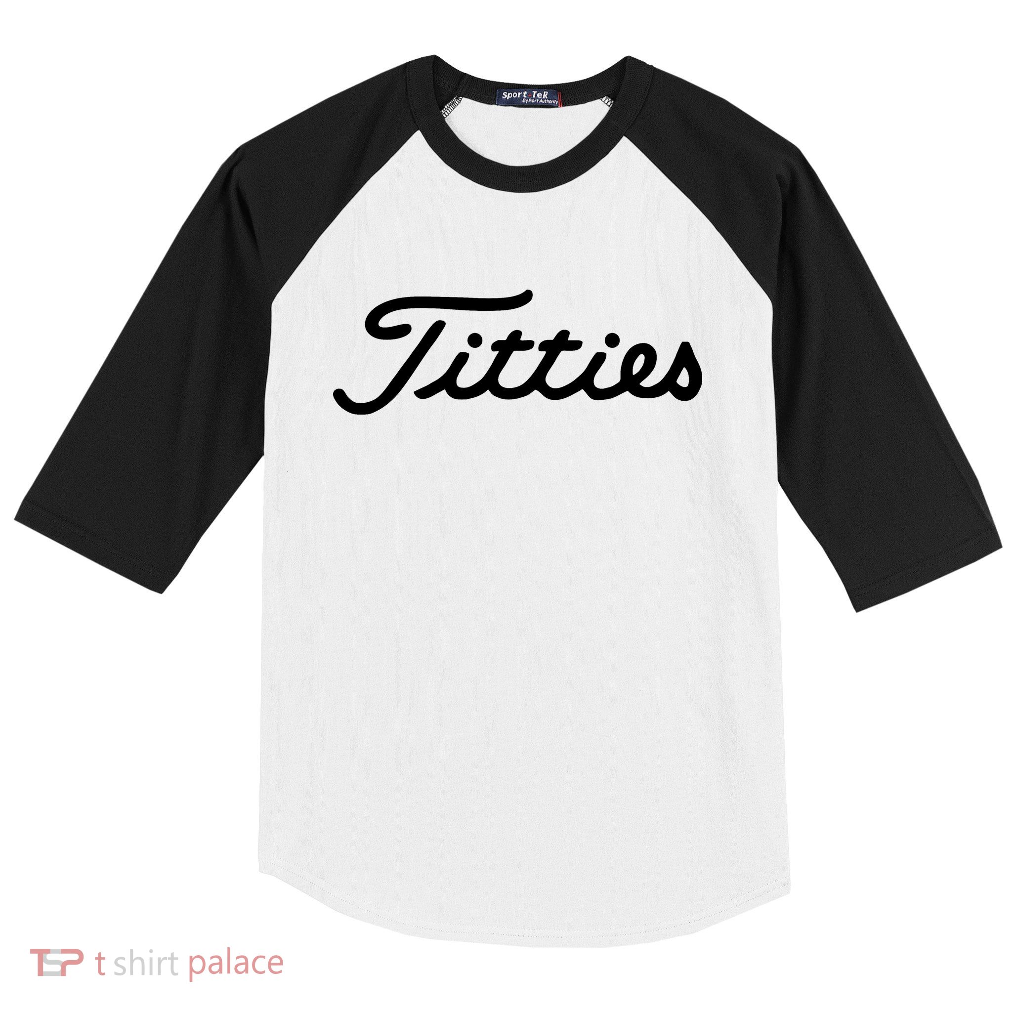Titties Golf Bachelor Party Funny Golfing Gift Parody Baseball Sleeve Shirt