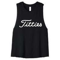 Titties Golf Bachelor Party Funny Golfing Gift Parody Women's Racerback Cropped Tank