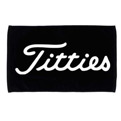 Titties Golf Bachelor Party Funny Golfing Gift Parody Microfiber Hand Towel