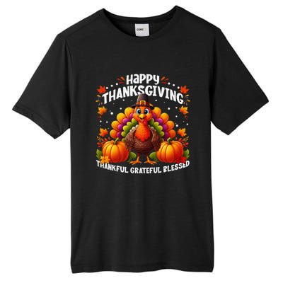 Thankful Grateful Blessed Happy Thanksgiving Turkey Women Gift Tall Fusion ChromaSoft Performance T-Shirt