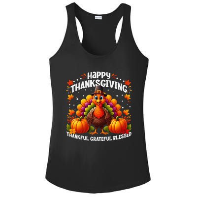 Thankful Grateful Blessed Happy Thanksgiving Turkey Women Gift Ladies PosiCharge Competitor Racerback Tank