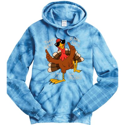 Turkey Gravy Beans And Rolls Casserole Funny Thanksgiving Tie Dye Hoodie