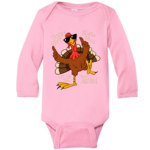 Turkey Gravy Beans And Rolls Casserole Funny Thanksgiving Baby Long Sleeve Bodysuit