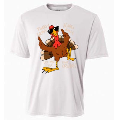 Turkey Gravy Beans And Rolls Casserole Funny Thanksgiving Cooling Performance Crew T-Shirt