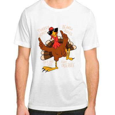 Turkey Gravy Beans And Rolls Casserole Funny Thanksgiving Adult ChromaSoft Performance T-Shirt