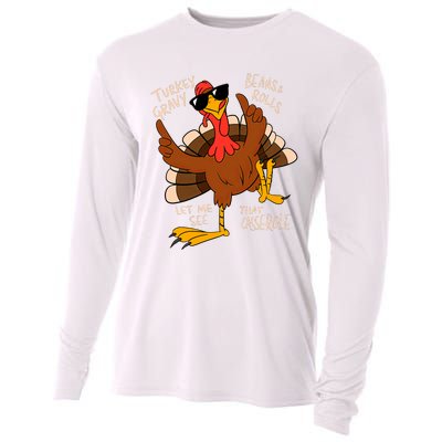 Turkey Gravy Beans And Rolls Casserole Funny Thanksgiving Cooling Performance Long Sleeve Crew