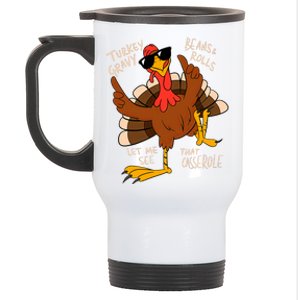 Turkey Gravy Beans And Rolls Casserole Funny Thanksgiving Stainless Steel Travel Mug