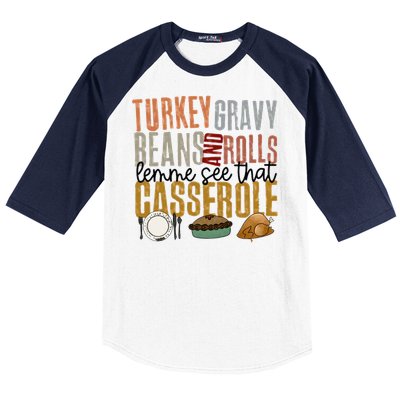 Turkey Gravy Beans And Rolls Gift Baseball Sleeve Shirt