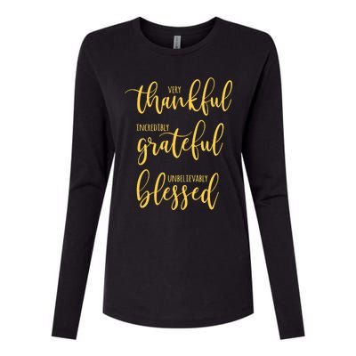 Thankful Grateful Blessed Leopard Pumpkin Fall Thanksgiving Womens Cotton Relaxed Long Sleeve T-Shirt