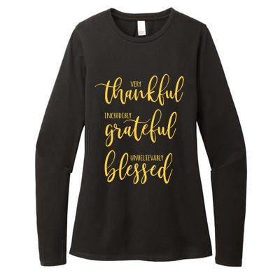 Thankful Grateful Blessed Leopard Pumpkin Fall Thanksgiving Womens CVC Long Sleeve Shirt