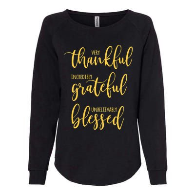 Thankful Grateful Blessed Leopard Pumpkin Fall Thanksgiving Womens California Wash Sweatshirt