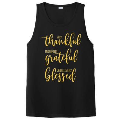 Thankful Grateful Blessed Leopard Pumpkin Fall Thanksgiving PosiCharge Competitor Tank