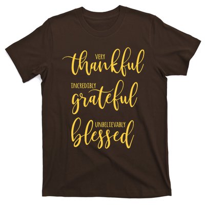 Thankful Grateful Blessed Leopard Pumpkin Fall Thanksgiving T-Shirt