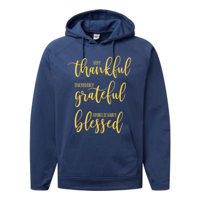 Thankful Grateful Blessed Leopard Pumpkin Fall Thanksgiving Performance Fleece Hoodie