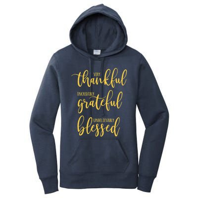 Thankful Grateful Blessed Leopard Pumpkin Fall Thanksgiving Women's Pullover Hoodie